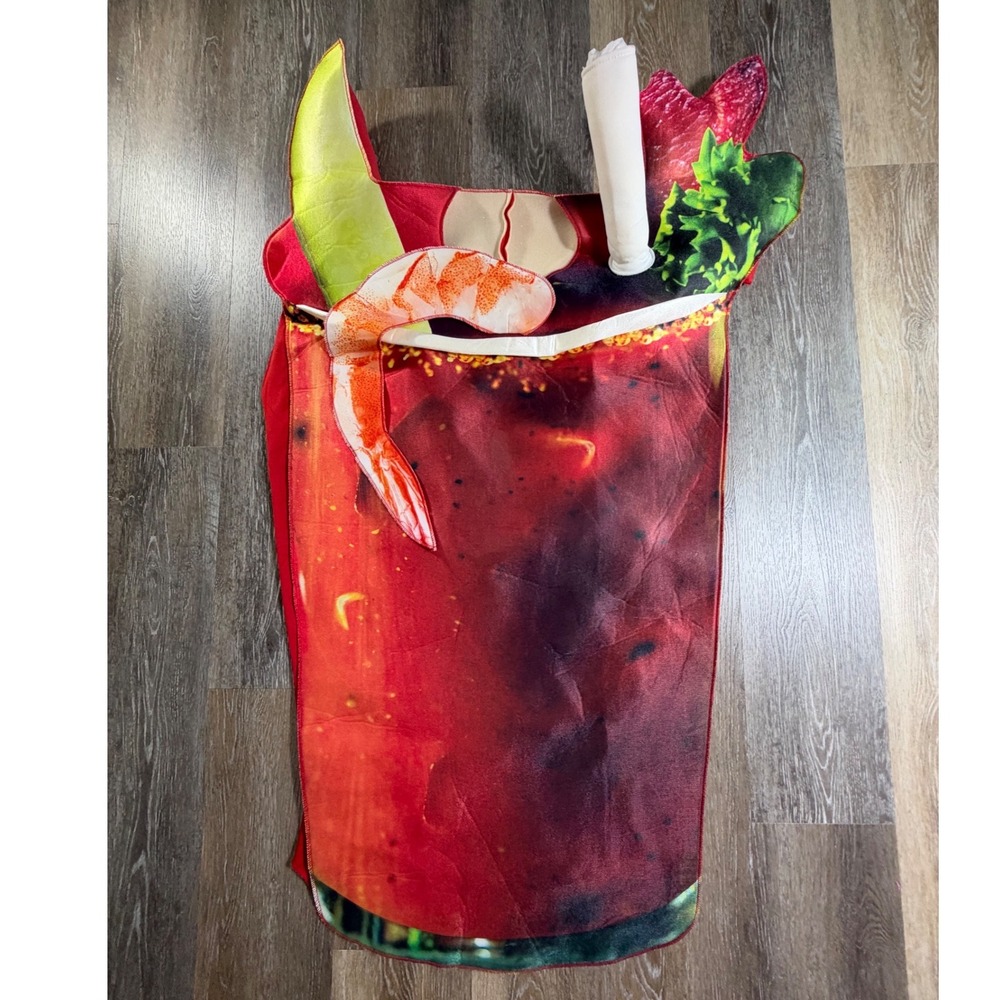 Rasta Imposta Bloody Mary Costume Adult OS Red Cocktail Shrimp Garnish Tunic